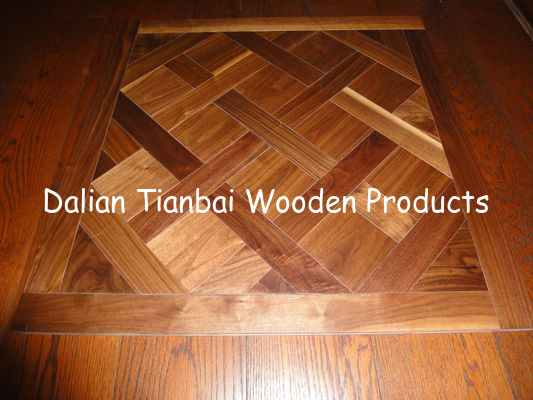 Herribone Solid Walnut flooring ,lacquered